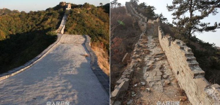 Çin Seddi'nde Beton ile Restorasyona Tepki