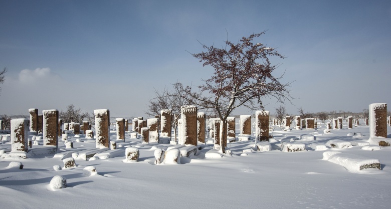 Ahlat Selçuklu Mezarlarından kar manzarları