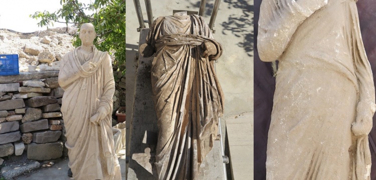 Side'deki arkeoloji kazısında 3 roma devri heykeli bulundu