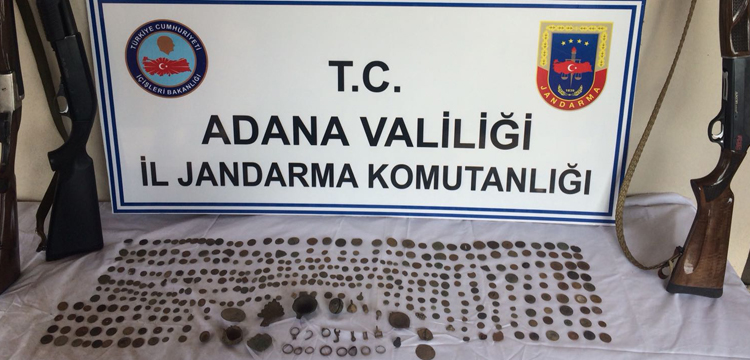 Adana'da tarihi mühür, sikke ve yüzükler yakalandı