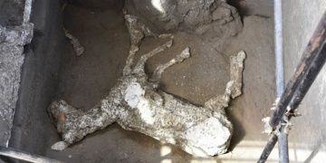Pompeiide askeri at kalıntısı ve insan iskeleti bulundu