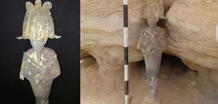 Arkeologlar Mısır'da bronz Osiris heykeli buldular