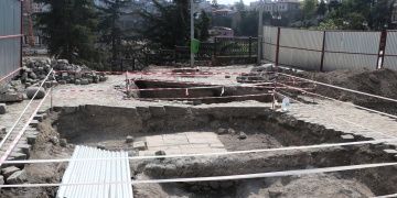 Trabzonda Kentsel Dönüşüm Alanında arkeoloji kazısı sürüyor