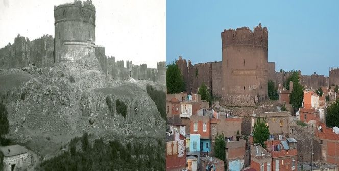 Diyarbakırdaki tarihi yapıların asırlık yolculuğu aynı kadrajdan görüntülendi