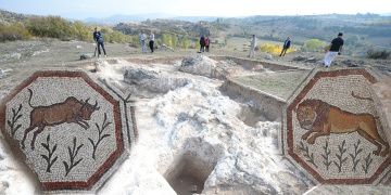 Hadrianaupolis mozaiklerinde Havari Markos ve Lukas tasvir edilmiş