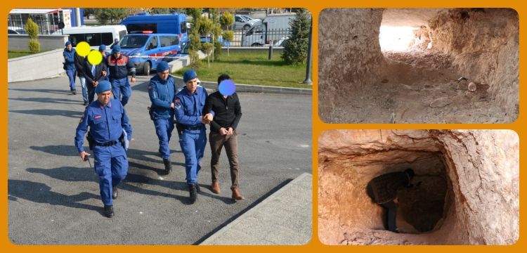 Karaman'da 5 defineci kazdıkları 15 metrelik tünelde kıskıvrak yakalandı