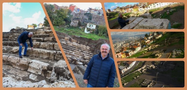 Arkeologlar antik Smyrna tiyatrosunun bir kısmını gün yüzüne çıkardı