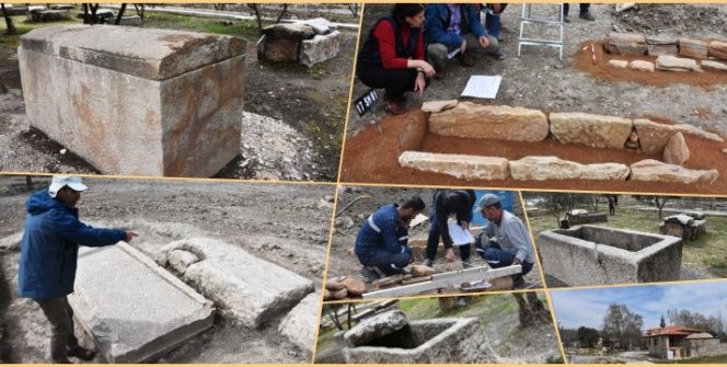 Gladyatörler kenti Stratonikeianın antik lahitleri özel alanda sergilenecek