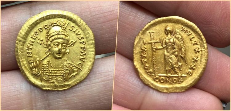 Gold coin of Byzantine Emperor Theodosius II found in Galilee