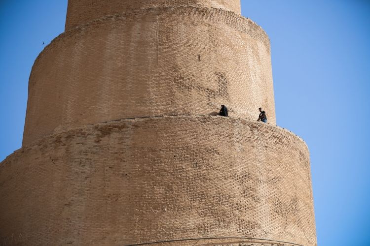 Irak'ın Mütevekkiliye Camisi'nin bin yıllık ünlü Melviye minaresi