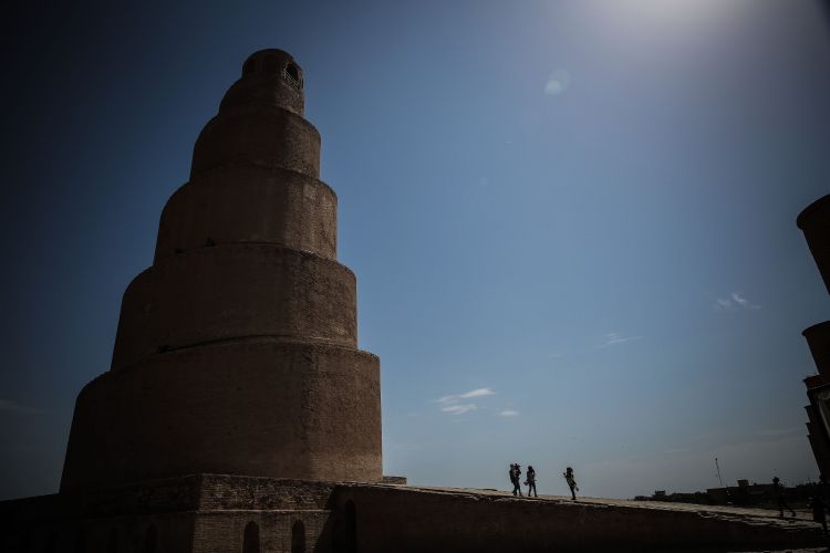 Irak'ın Mütevekkiliye Camisi'nin bin yıllık ünlü Melviye minaresi