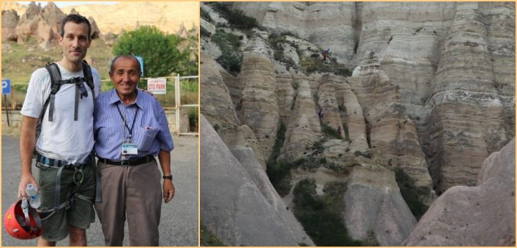 Turisti kurtarmaya çalışan müze görevlisi de kayalıklarda mahsur kaldı