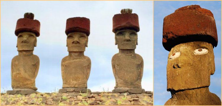 Dev Moai Heykellerinin 13 tonluk şapkaları nasıl takıldı?