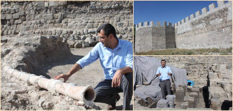 Erzurum Kalesi'nde 8 yüzyıllık atık su tesisatı bulundu