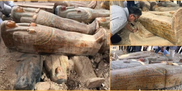 Mısırda karşılıklı gömülmüş 20 renkli ahşap tabut bulundu
