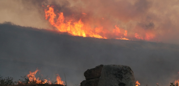 Laodikya Antik Kenti'ne sıçrayan anız yangını söndürüldü