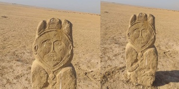 Kazakistanda eski Türk dönemine ait taş heykel bulundu