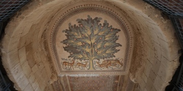 Eriha Emevi Sarayındaki mozaik tablo ziyarete açılıyor