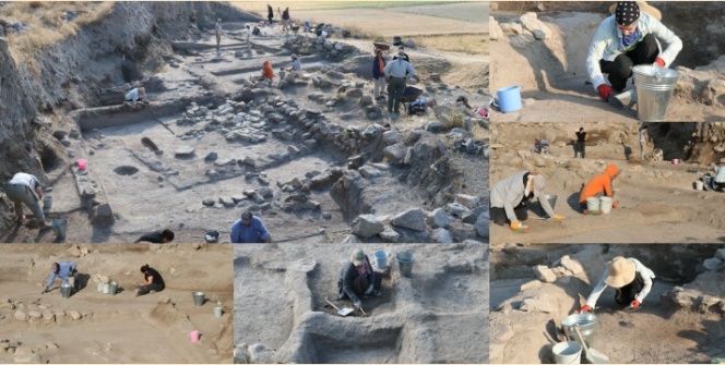 Yozgattaki Çadır Höyük arkeoloji kazılarından fotoğraflar