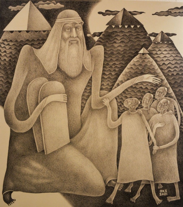 Kazak ressam Orazbek Yessenbayev’in Evren sergisi Kıbrıs Modern Sanat Müzesi'nde