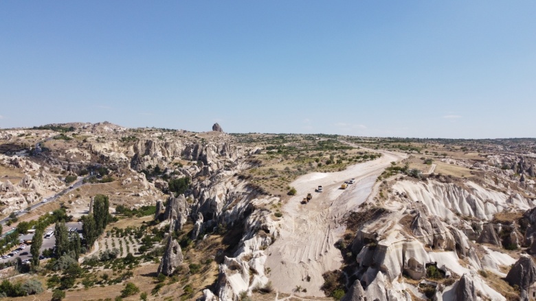 Kapadokya Alan Başkanlığı onaylı peyzaj katliamından son görüntüler