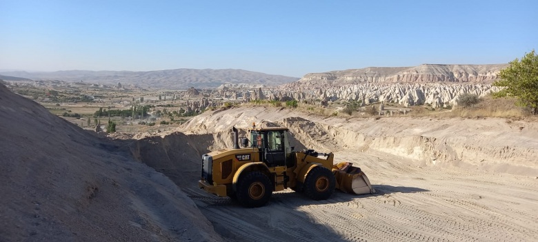 Kapadokya Alan Başkanlığı onaylı peyzaj katliamından son görüntüler