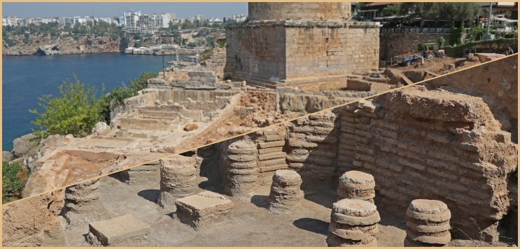 Antalya'daki Hıdırlık Kulesi'nde falezlerden denize inen merdiven bulundu