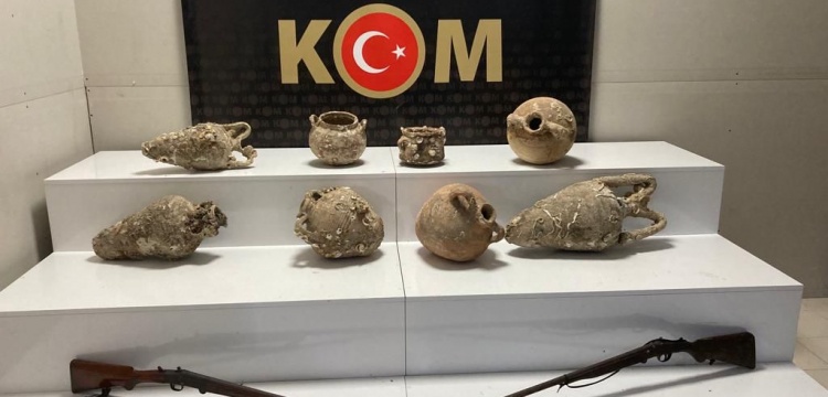 Samsun'da 6 tanesi amfora 8 tarihi küp yakalandı