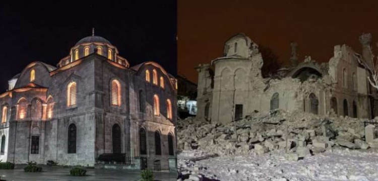 Malatya'daki 180 yıllık tarihi camiden geriye enkaz yığını kaldı