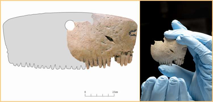 İngiltere'de insan kafatasından yapılmış 2 bin yıllık kemik tarak bulundu