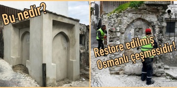 Tarihi Osmanlı çeşmesi restore edildi, minecraft binasından beter hale geldi!