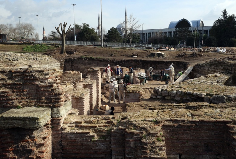 Saraçhane Arkeoloji Parkı'ndaki kazılardan yeni görüntüler