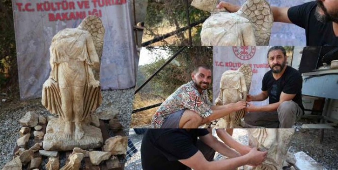 Antalyadaki Syedra Antik Kenti arkeoloji kazılarında Nike heykeli bulundu