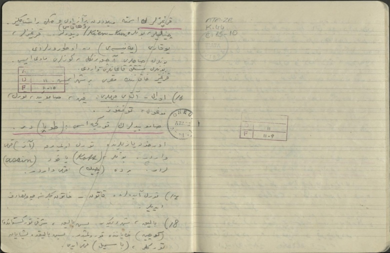 Atatürk'ün MSB Arşiv ve Askeri Tarih Daire Başkanlığı'ndaki el yazısı notları