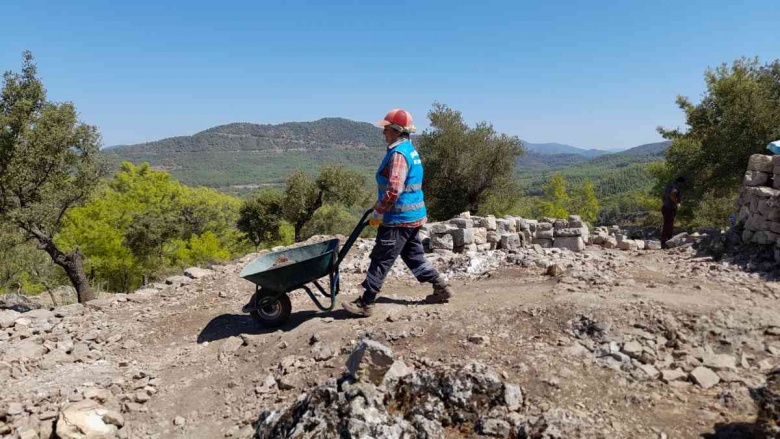 Muğla'daki Kalinda Antik Kenti 2023 arkeoloji kazılarından görüntüler