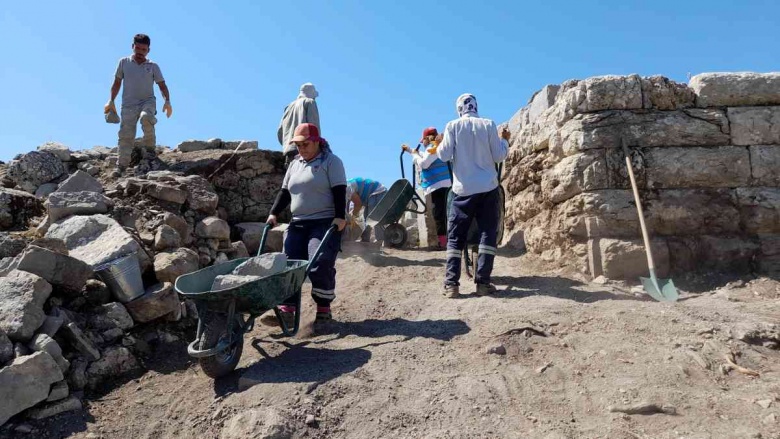 Muğla'daki Kalinda Antik Kenti 2023 arkeoloji kazılarından görüntüler