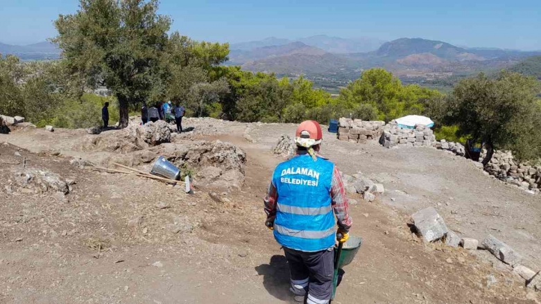 Muğla'daki Kalinda Antik Kenti 2023 arkeoloji kazılarından görüntüler