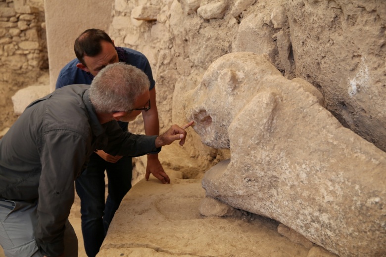 Göbeklitepe'de yeni bulunan yaban domuzu heykeli