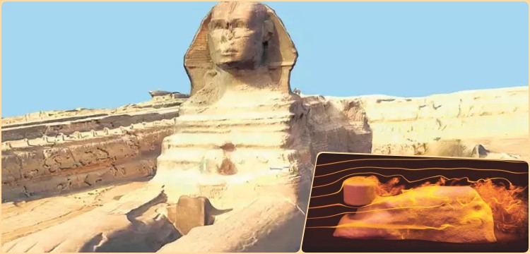 Büyük Gize Sfenksi'ni önce rüzgar ve erozyon şekillendirmiş