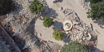 Depremde yerle bir olan Antakya Ulu Camisini yeniden inşa etme çalışmaları sürüyor