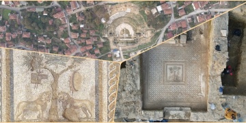 Düzcede Dionysos tapınım alanı ve çift aslanlı mozaik keşfedildi
