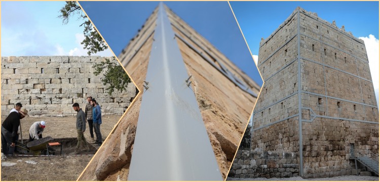 Rahip kralların Uzuncaburç Antik Kenti'ndeki 1600 yıllık 5 katlı kulesi restore edildi