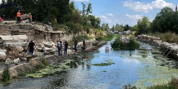 Aizanoideki Roma Barajında restorasyon çalışmaları sürüyor