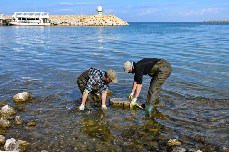 Van Gölü'nden çıkarılan Selçuklu Mezar Taşları, restore edilerek korumaya alınıyor