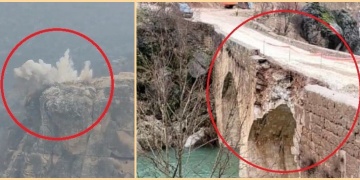 Kulp ta yol yapımında kullanılan dinamit Osmanlı mirası tarihi köprüyü parçaladı!