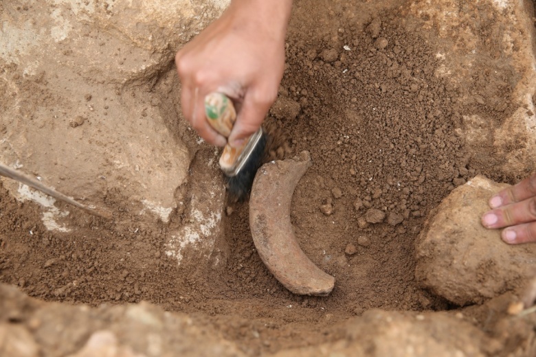 Mardin'in Kızıltepe ilçesindeki Büyükboğaziye Höyüğü arkeoloji kazılarından görüntüler