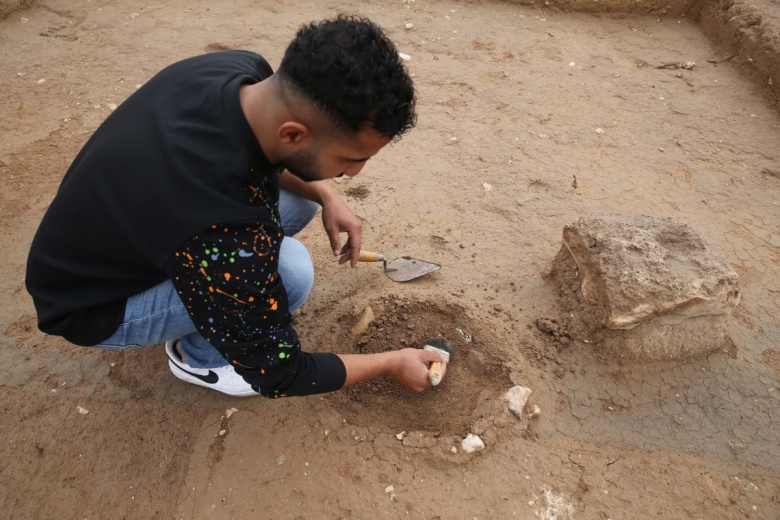 Mardin'in Kızıltepe ilçesindeki Büyükboğaziye Höyüğü arkeoloji kazılarından görüntüler