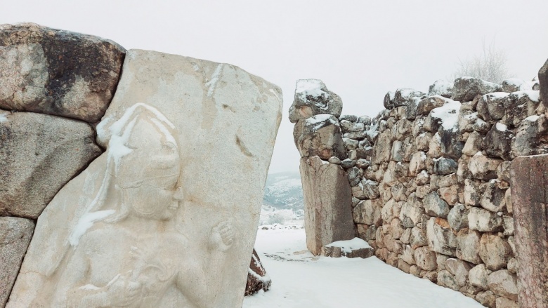 Hititlerin başkenti Hattuşa'yı karla kaplı haliyle görmek ister misiniz?