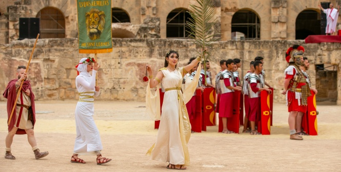 Tunustaki Thysdrus Roma Günleri Festivalinden görüntüler