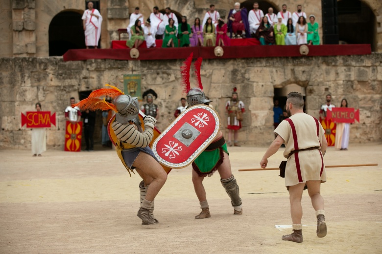 Tunus'taki Thysdrus Roma Günleri Festivalinden görüntüler